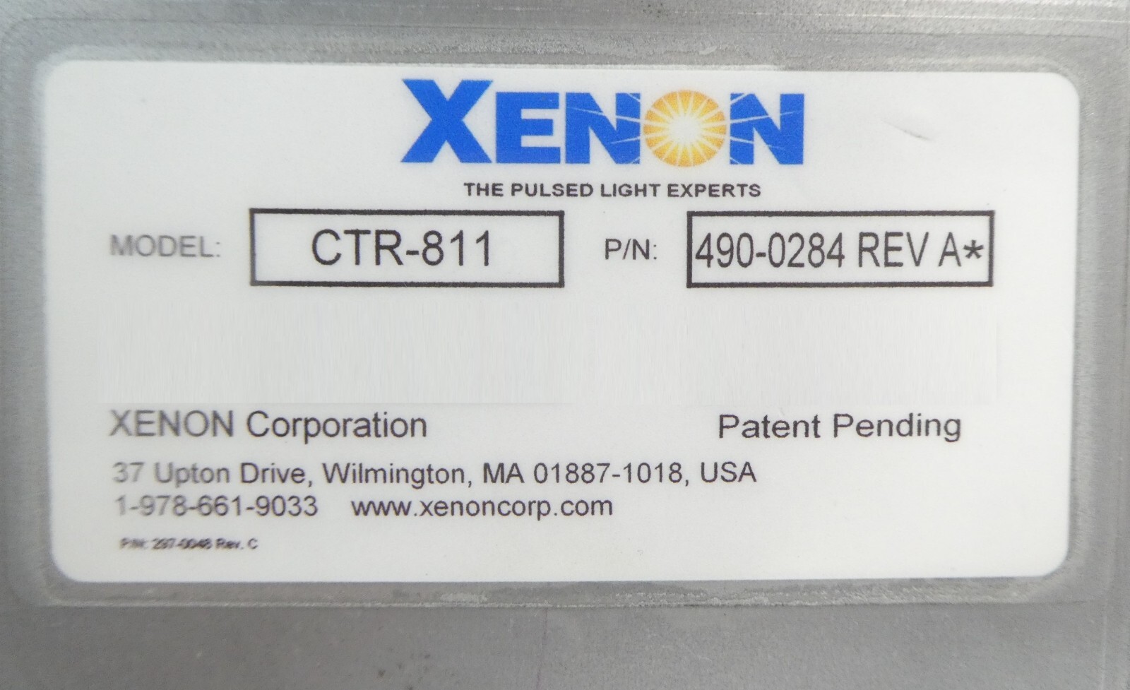 Xenon 490-0284 UV Vis Pulsed Lighting System Controller RC-800 CTR-811 Working