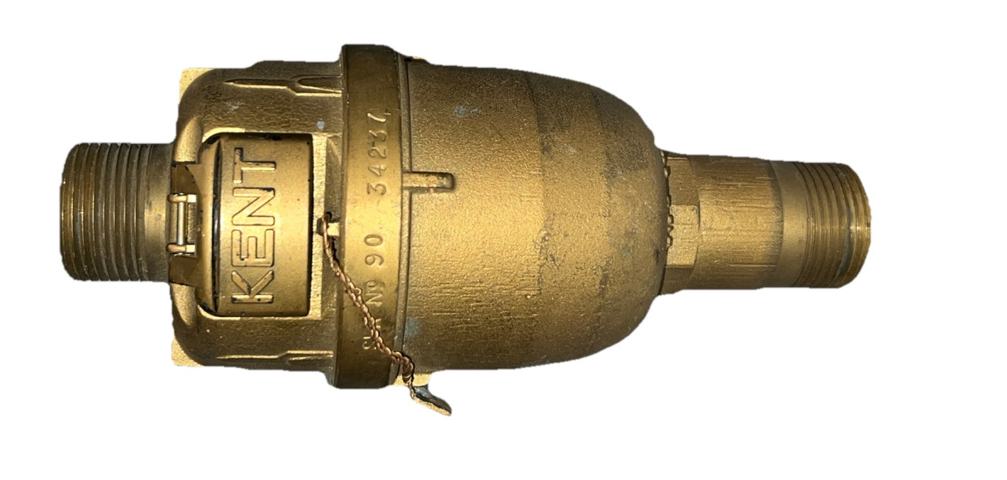 Vintage Kent Volumetric Vertical Brass Body Water Meter  Ser N9 , 90 , 34237