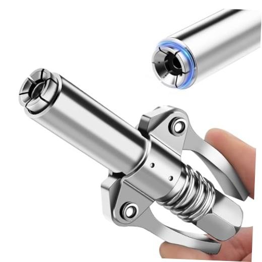 AKEOIL Grease Gun Coupler, 6 Jaw Locking Grease Gun Tip, 12000 PSI High