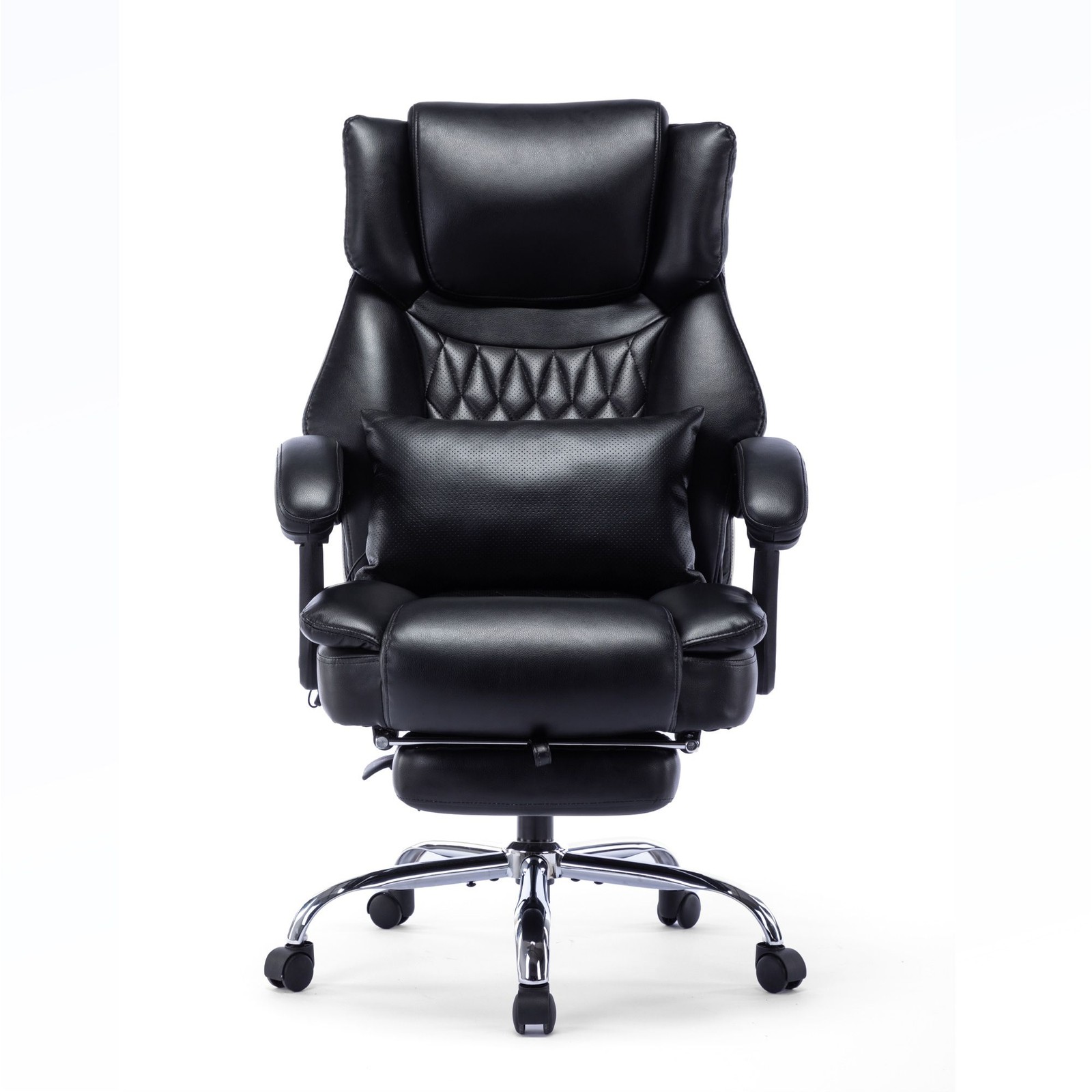 High Back Massage Reclining Office Chair w/ Footrest, Home Office Exec Chair