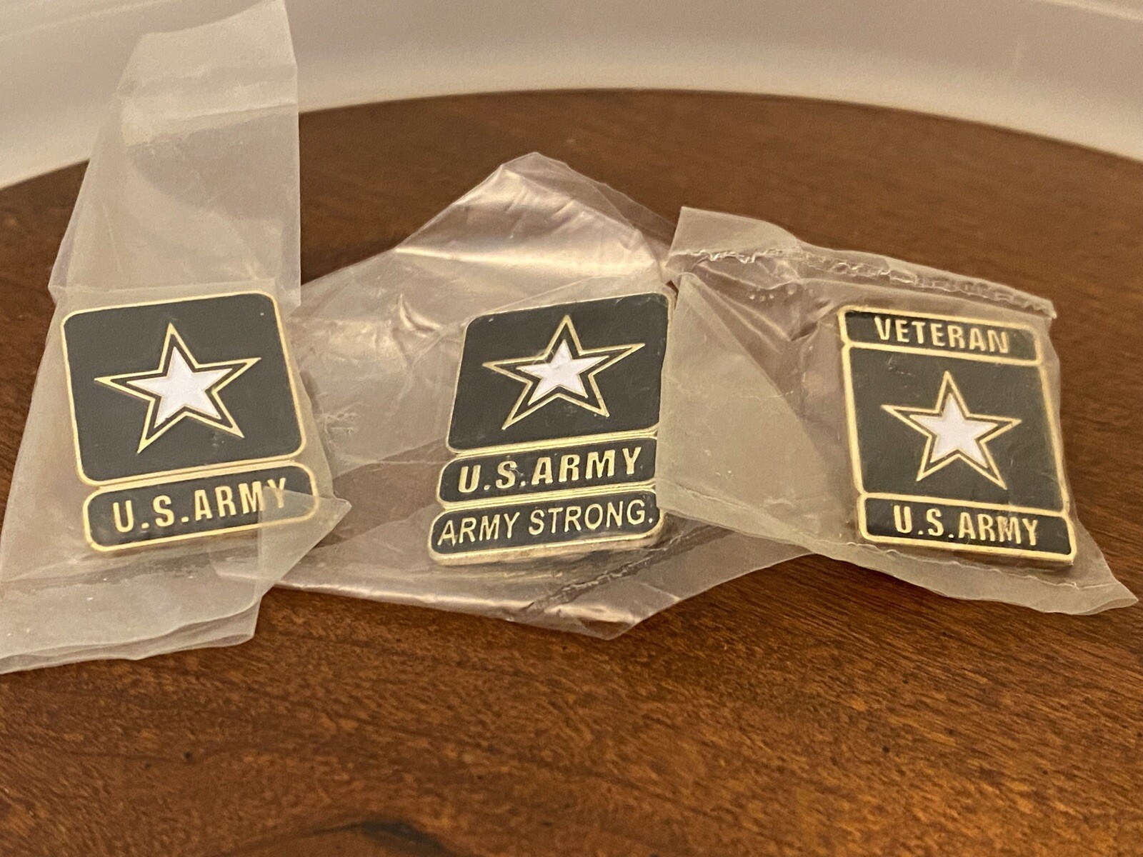 3 Vintage United States Army 1" Star Lapel Pins Brand New In Package