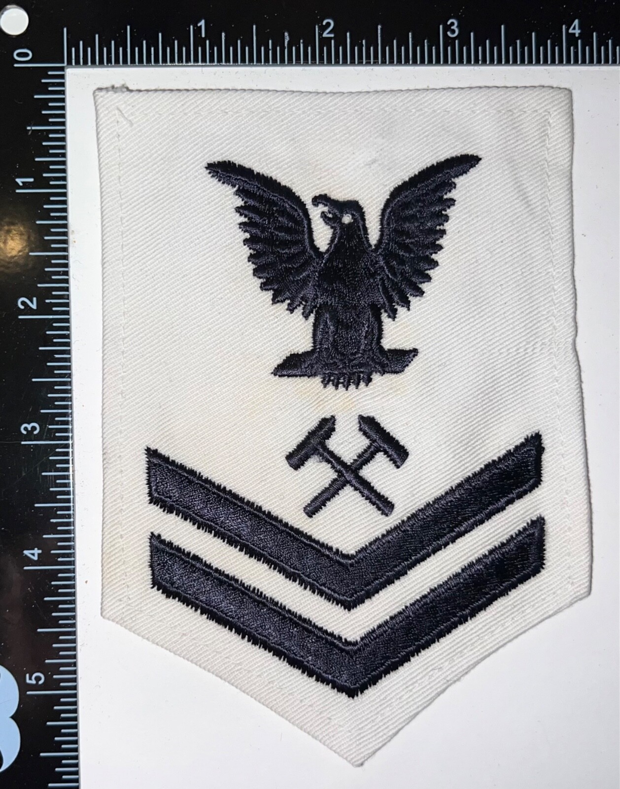 WWII 1943 DATE STAMP USN Navy Shipfitter Petty Officer 2nd Class Rate Patch
