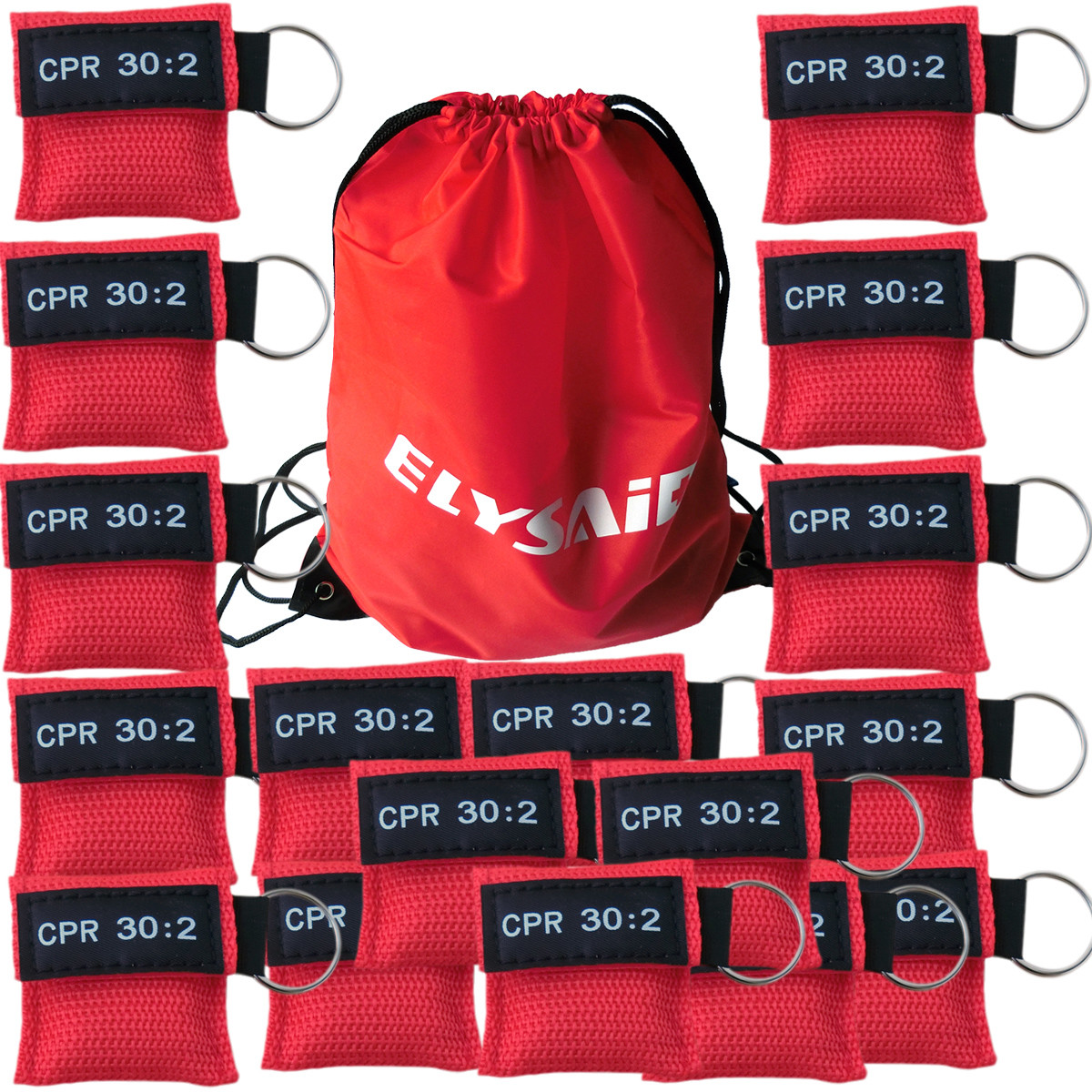 100 pcs one Way valve Training CPR Keychain Emergency Breathing Pocket Mask