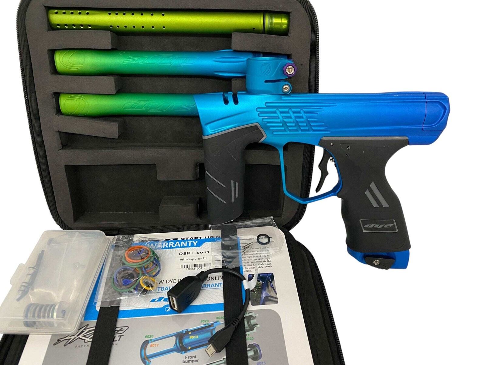 Dye DSR+ Icon Blue to Green Fade Paintball Gun