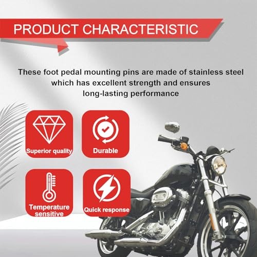 Motorcycle Foot Peg Mount Bolt Pin Kit, pin+Spring washer+Retaining ring, or