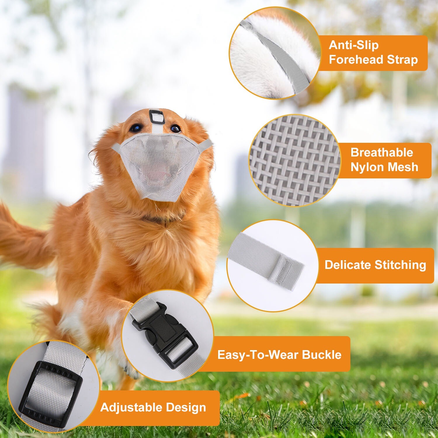 NEW Mask Soft Anti Bite Barking Chewing Mesh Mask Training Adjustable