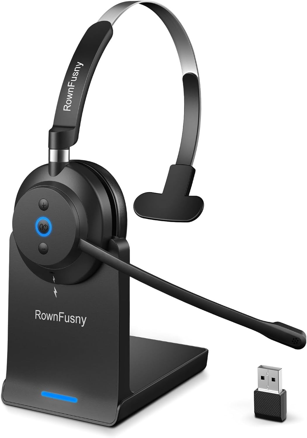 Wireless Headset Clear Sound ＆ Comfortable USB Dongle Microphone for Call Center
