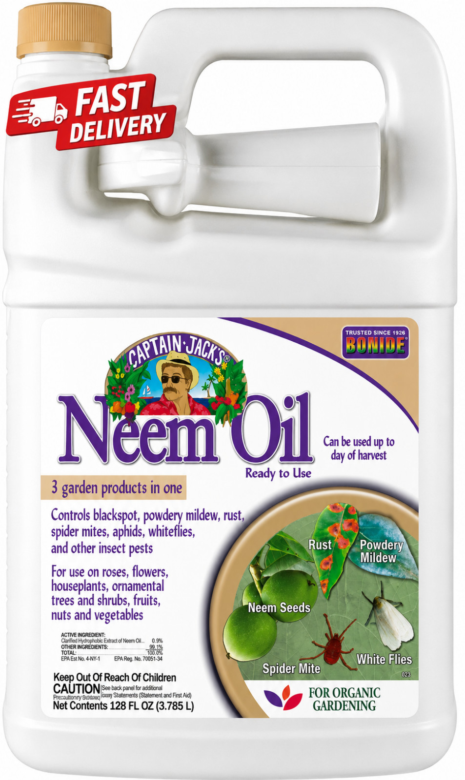 Bonide Captain Jack's Neem Oil 128 oz Ready-to-Use Fungicide Insecticide