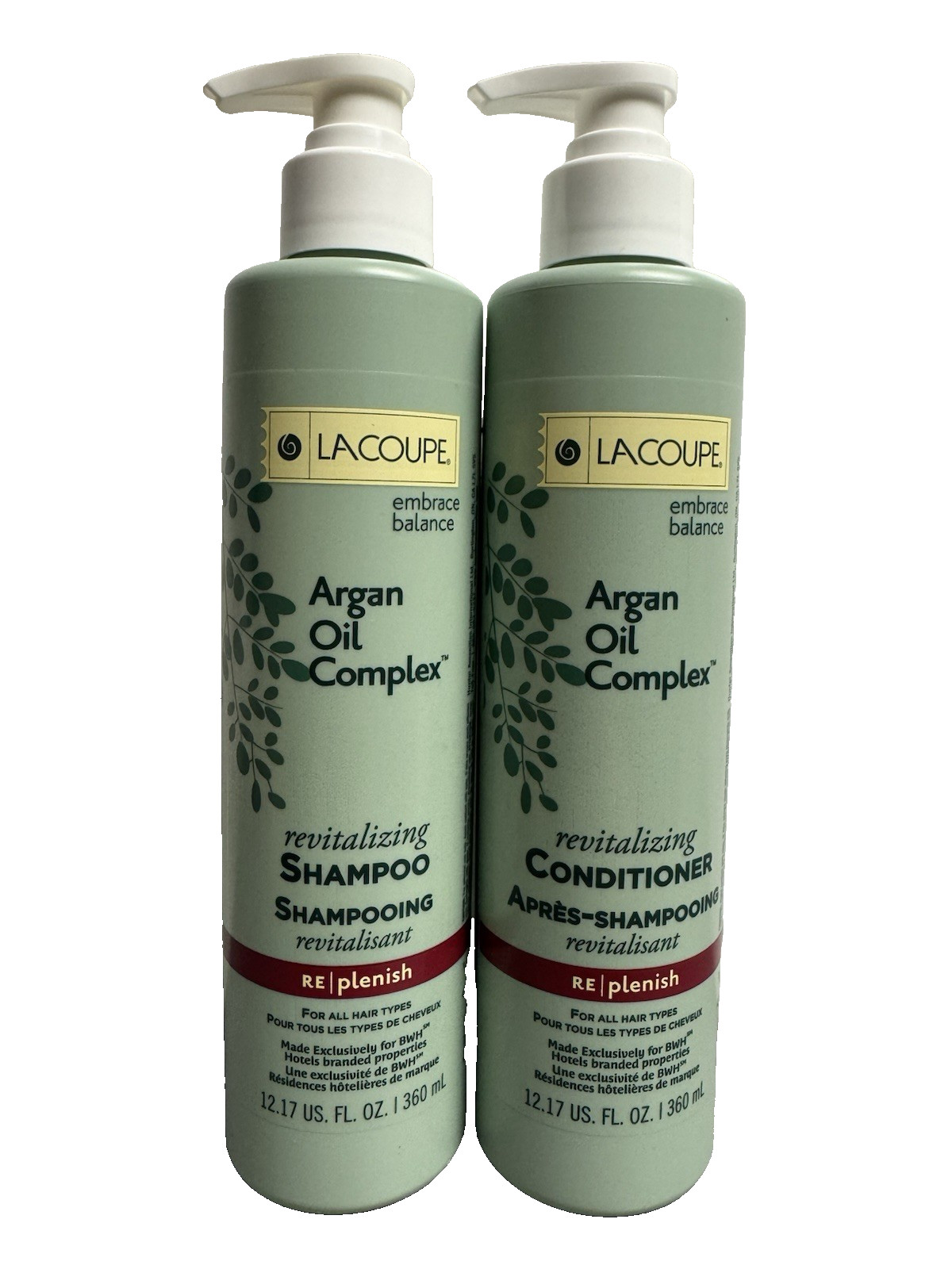 2 PACK LaCoupe Argan Oil Complex Shampoo & Conditioner Set Combo 12oz Dovelok
