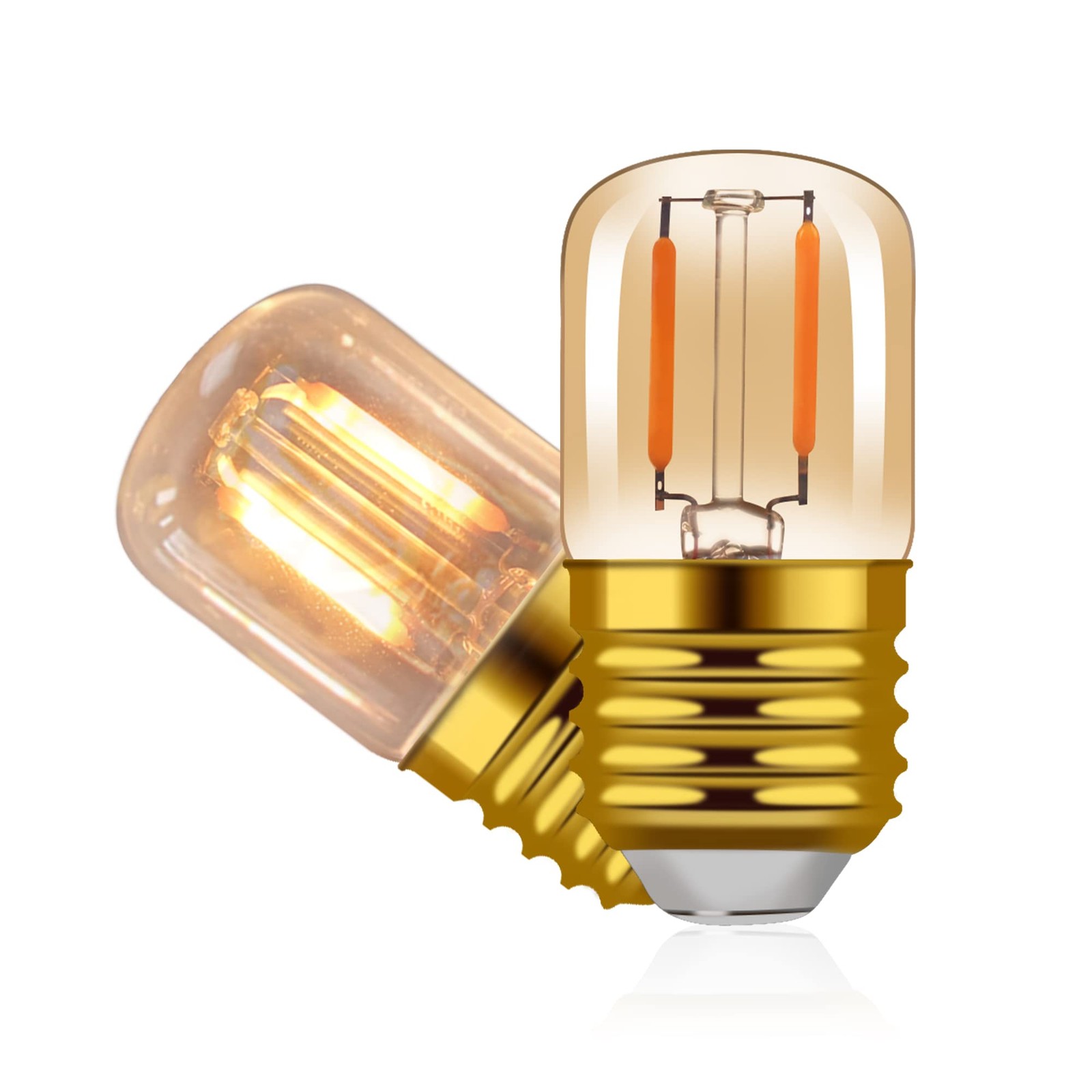 Hcnew E26 LED Amber Night Light Bulbs 2 Count (Pack of 1), T28 2 Pack
