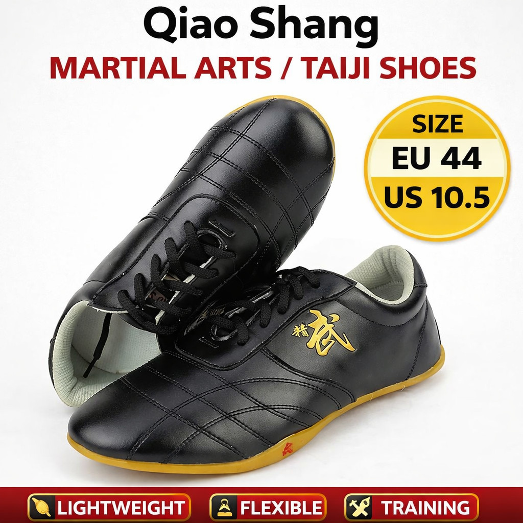 Qiao Shang Martial Arts Shoes Black EU 44 Tai Chi Kung Fu Soft Sole Lightweight