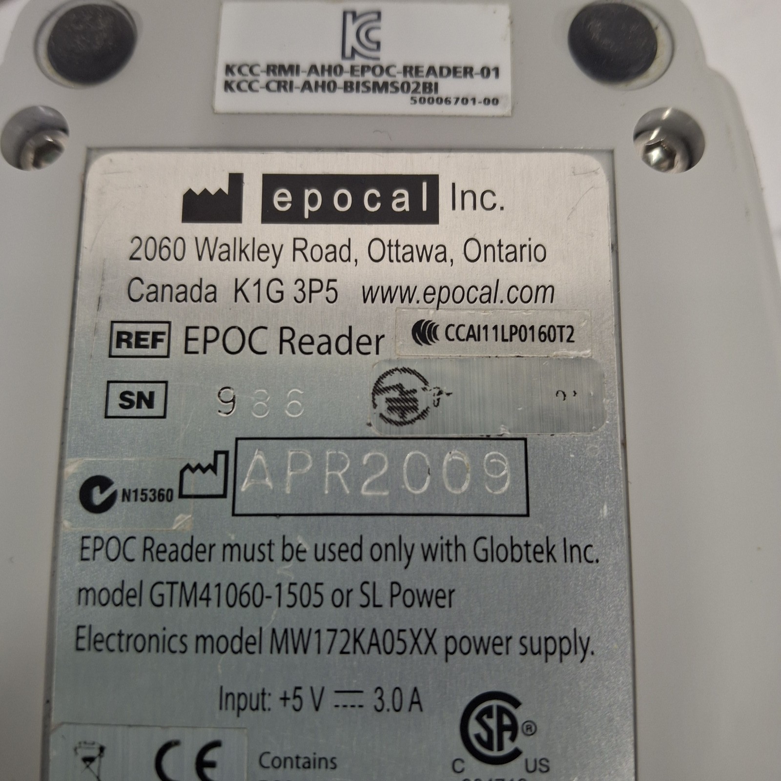 Epocal, Inc Epoc Reader Base