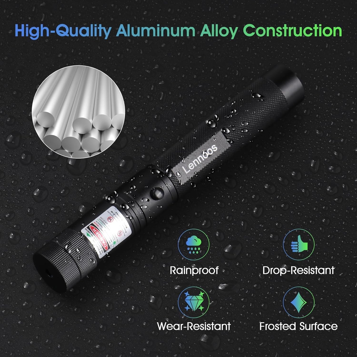 Lennoos USB-C Rechargeable Green Laser Pointer - Advanced Long-Range