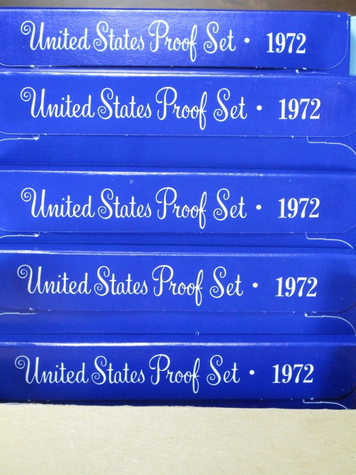 LOT of FIVE 1972 UNITED STATES PROOF SET (5 COINS EACH) ORIGINAL PACKAGING