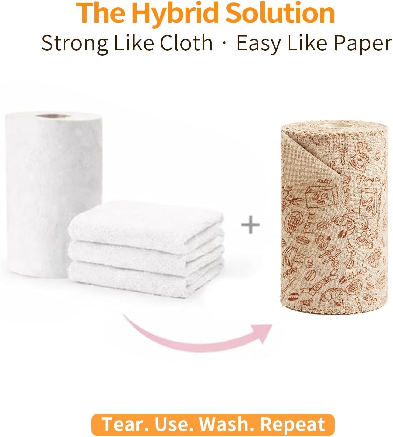 Viraelive Microfiber Cleaning Cloth Roll, 50 Pack, Food Pattern, 12"x12" | Re...