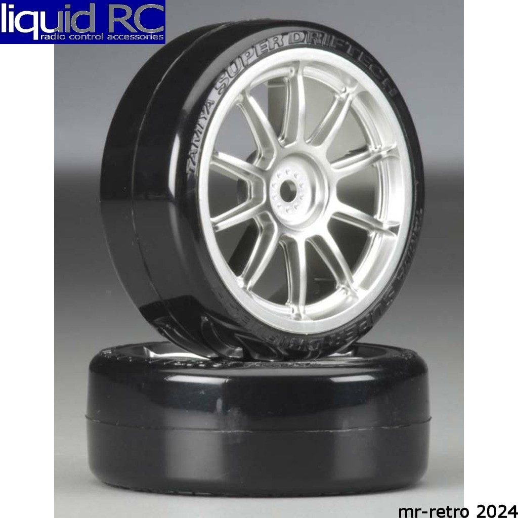 Tamiya 54022 Mtl-Pltd 10-Spk wheel w/Cem Sup Driftech Tires24mm