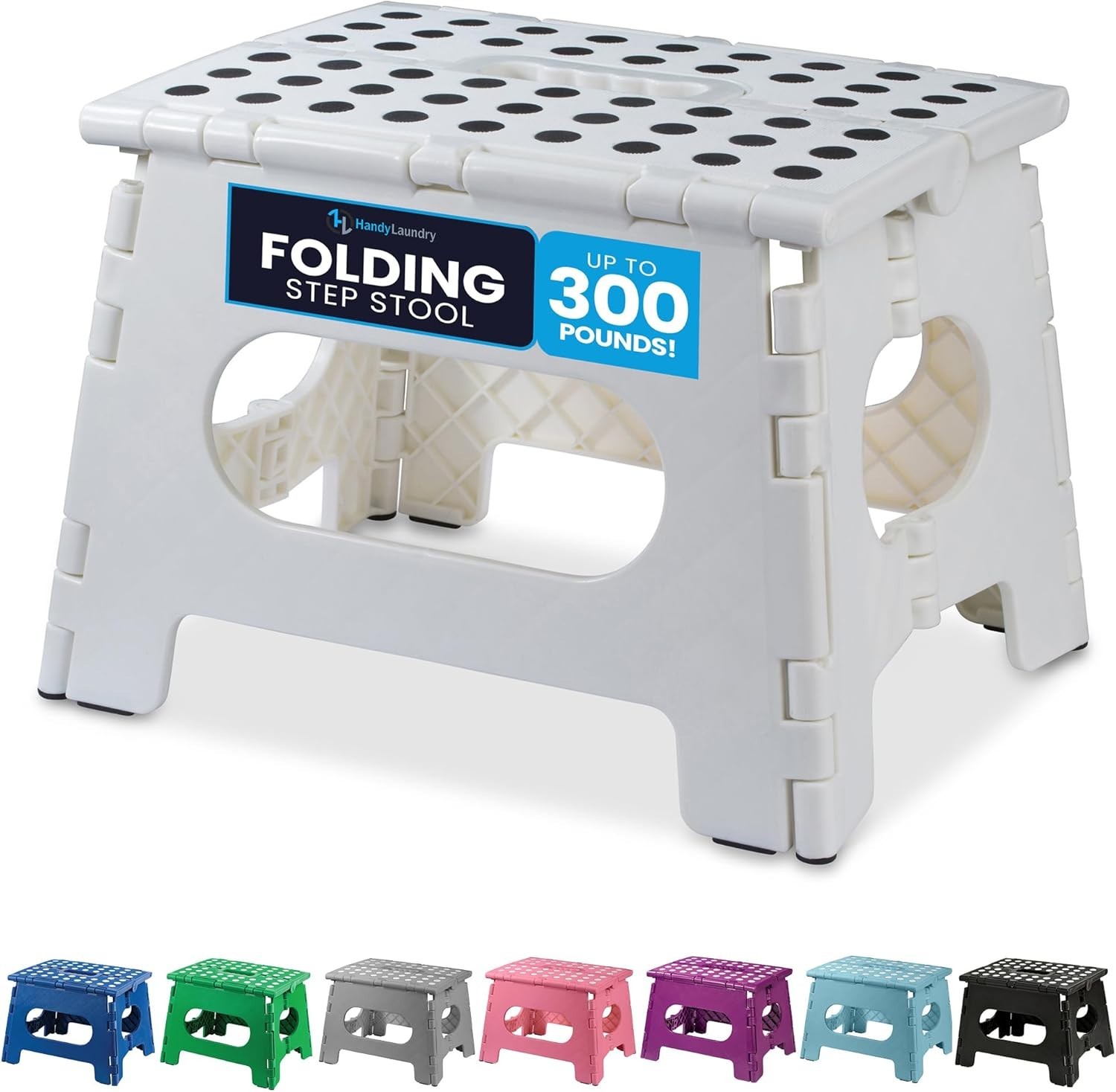 Versatile 9-Inch Folding Step Stool - Perfect for Kitchen, Bathroom, and More