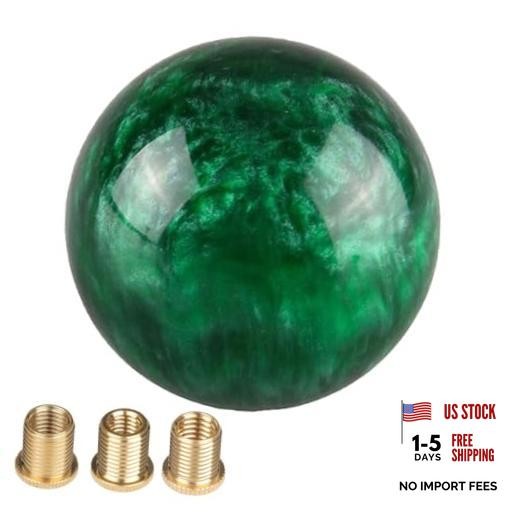 Round Ball Shift Knob Marble Style Universal Gear Shift Knob | with 3 Green
