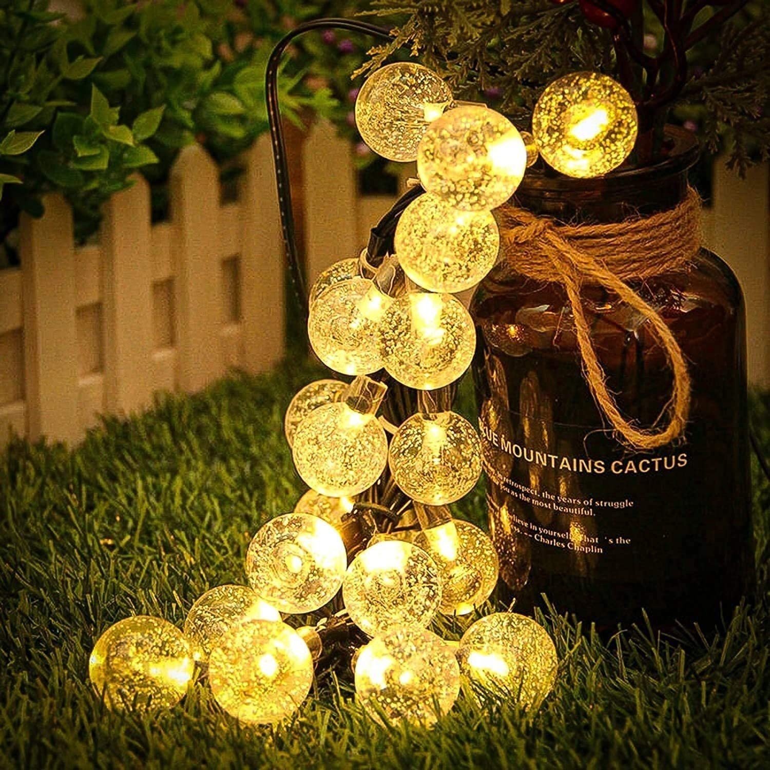 Solar String Lights, 2 Pack Outdoor String Light 60 LED 40ft 8 Lighting Modes...