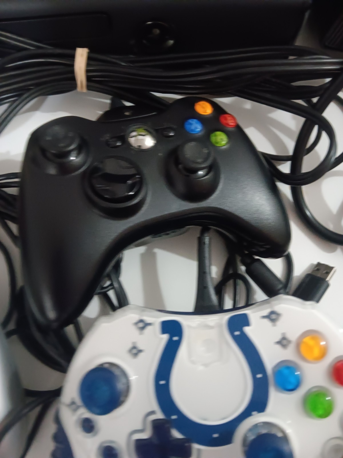 XBox 360 With 3 Controllers & 4 Games & Wires Nice Condition