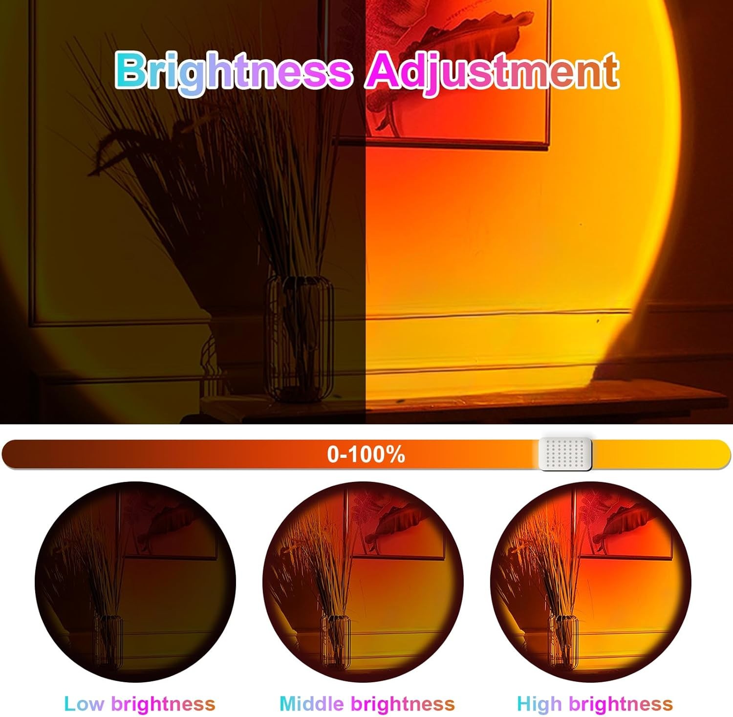 Sunset Projector Lamp, App and Button Control, Multi-Colour Changing Projection