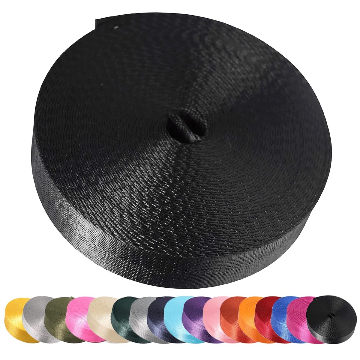 1 Inch Nylon Webbing Strap, Heavy Duty Nylon 10|25 Yard Webbing Roll, Durable...