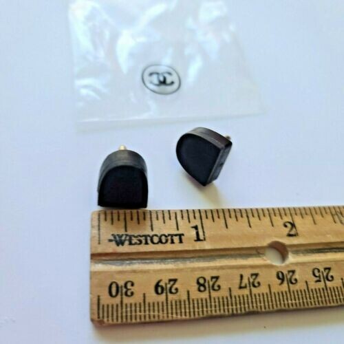 Authentic Chanel High Heel Replacement Heel Taps Tips Black NEW