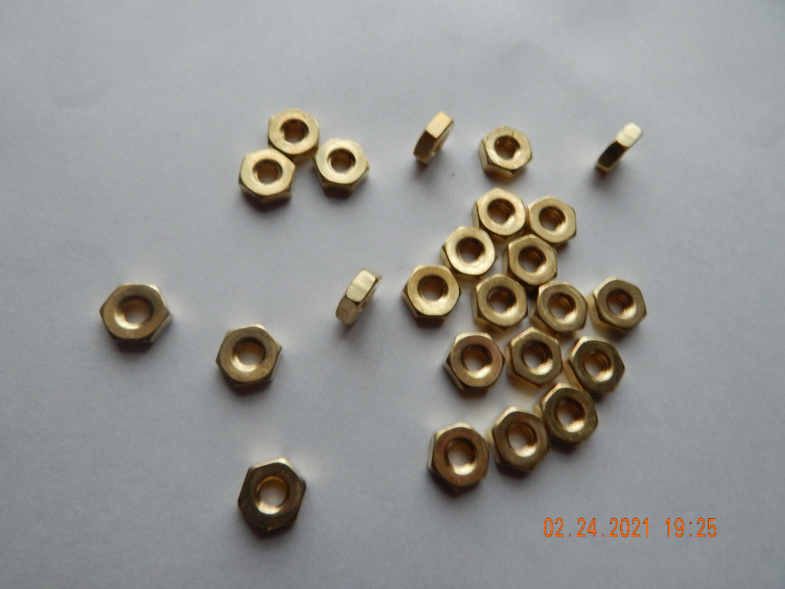 BRASS HEX NUTS 12/24 24 PCS. NEW