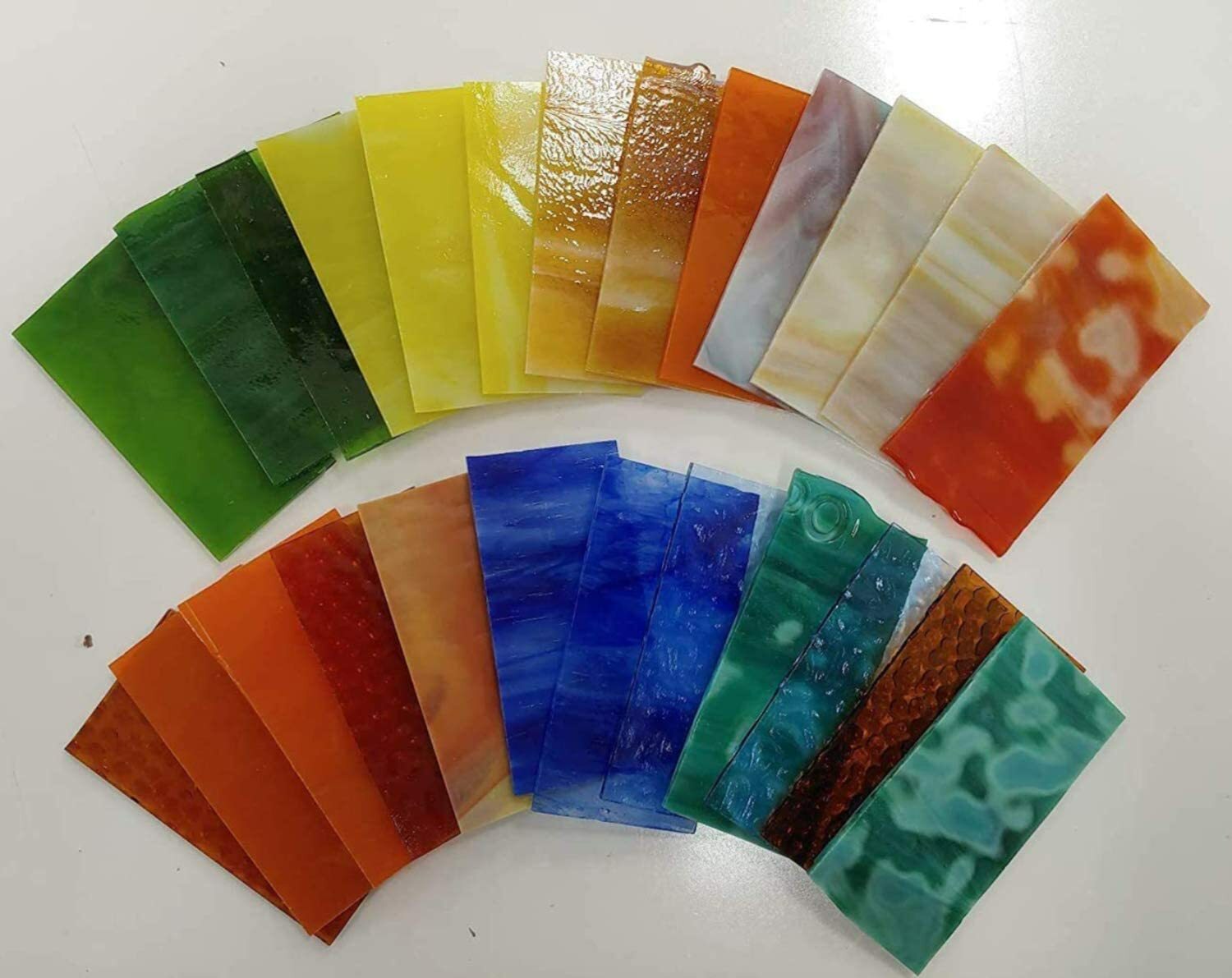 2" X 4" Stained Glass Variety Pack -(25 Pieces) by BiNARi Glass Studio