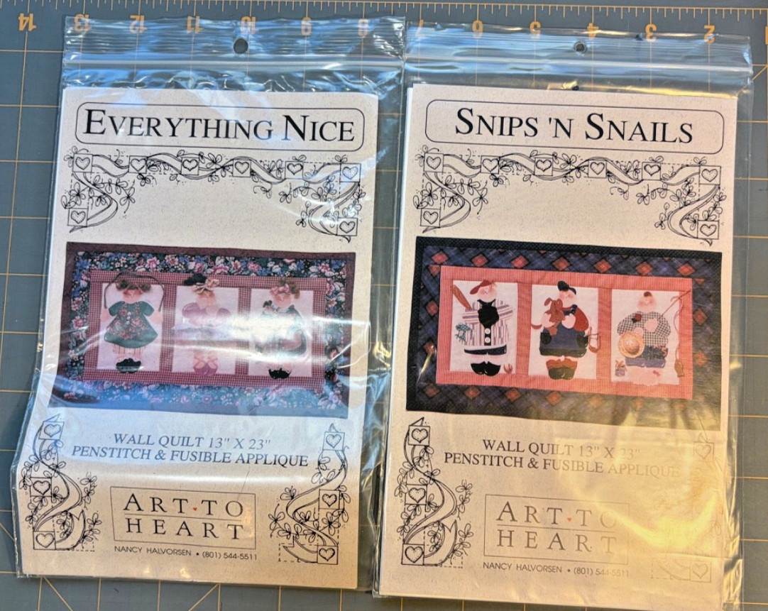 Patterns Wall Quilts Everything Nice & Snips 'N Snails Uncut Lot of 2