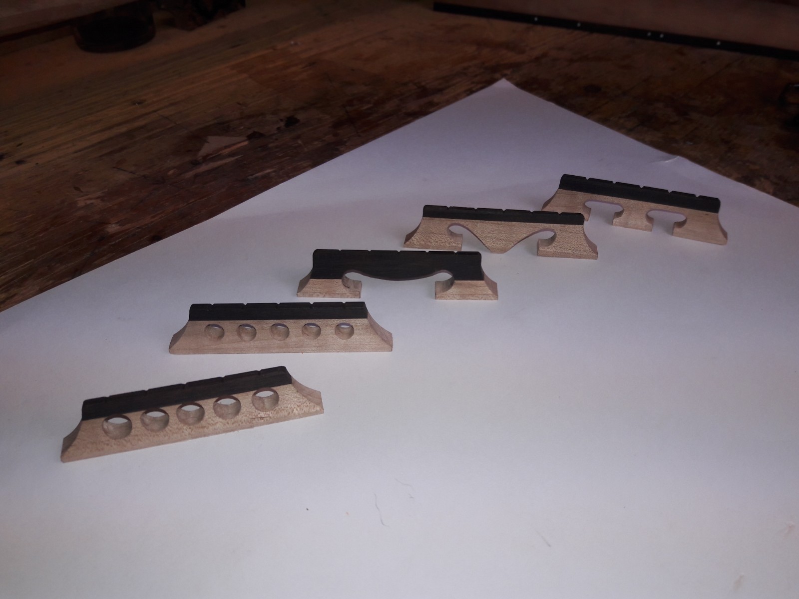 Bruce Berry handmade 5-string banjo bridge Maple and Ebony