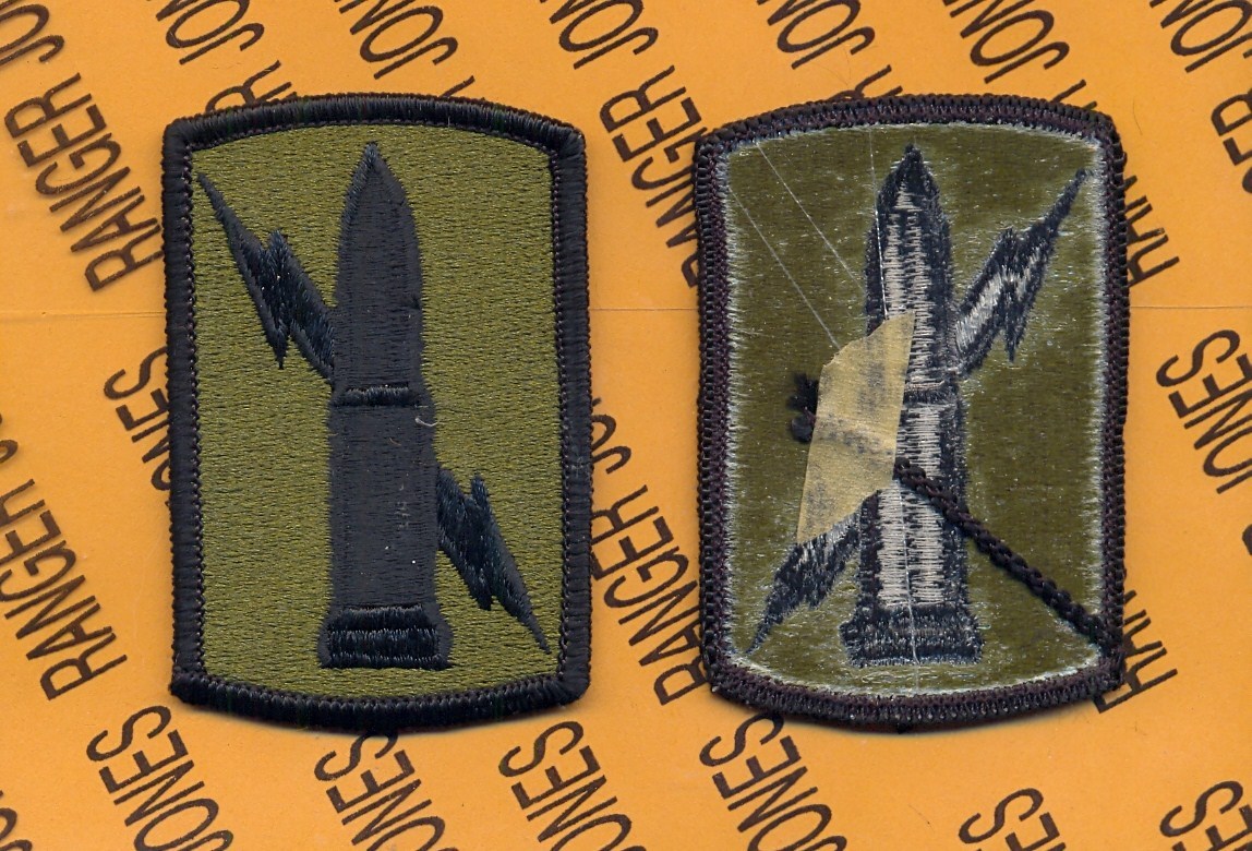 US Army 224th Field Artillery Brigade FA OD Green & Black uniform patch