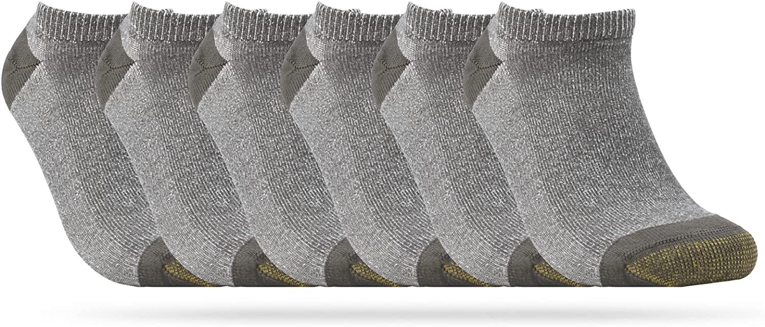 GoldToe Men's 656f Socks No Show 6-Pk Breathable Soft Cotton Blend - All Colors