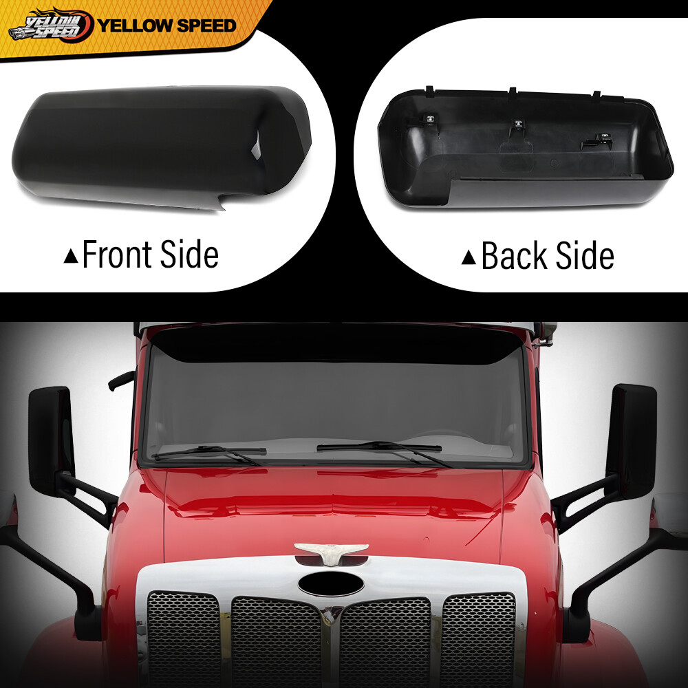 Fit For Peterbilt 579 Replacement Door Mirror Covers Black Driver&Passenger Side