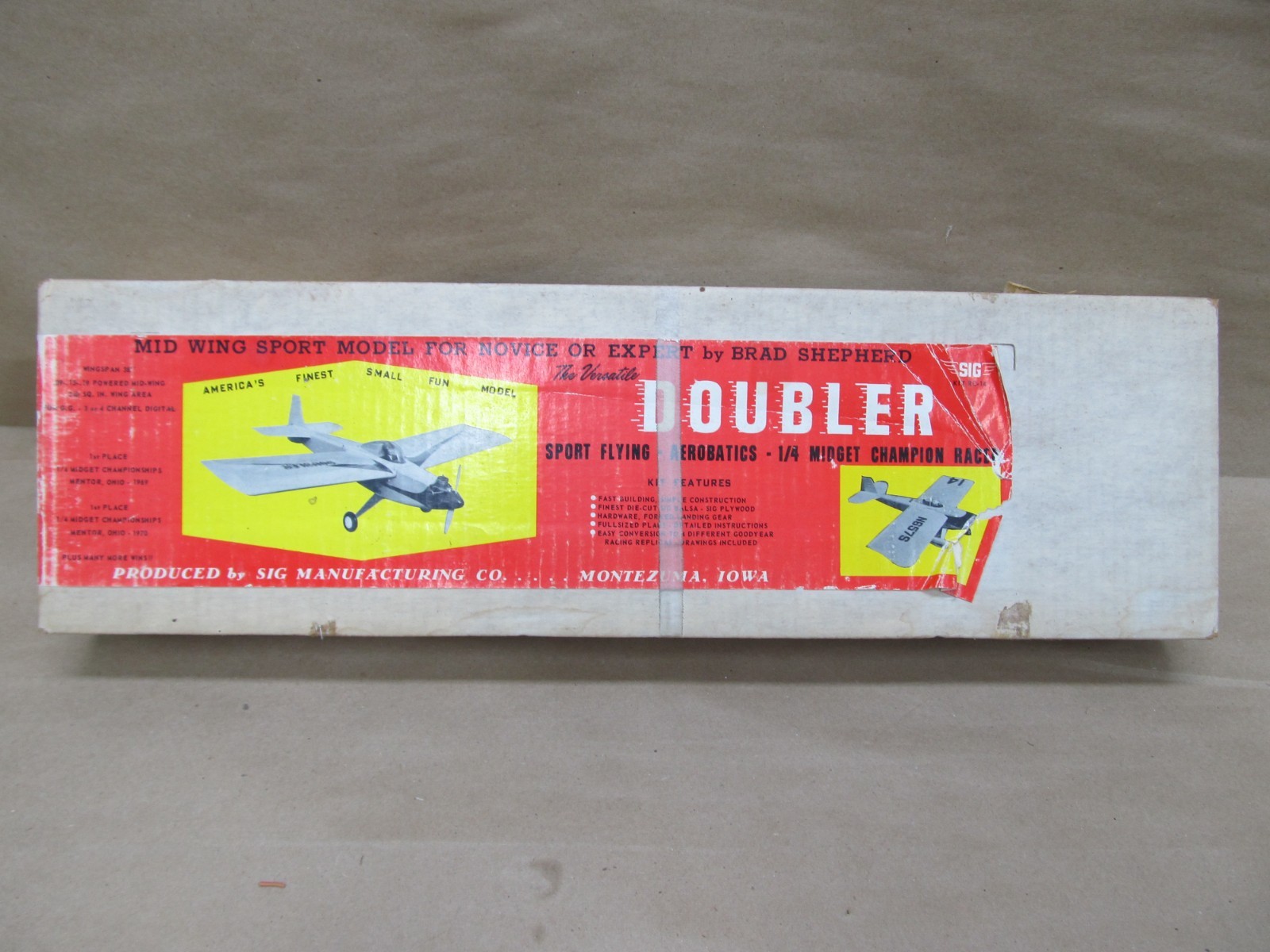 Vintage SIG "Doubler" 1/4 Midget Racer/Sport Fly Aerobatics RC Airplane Kit