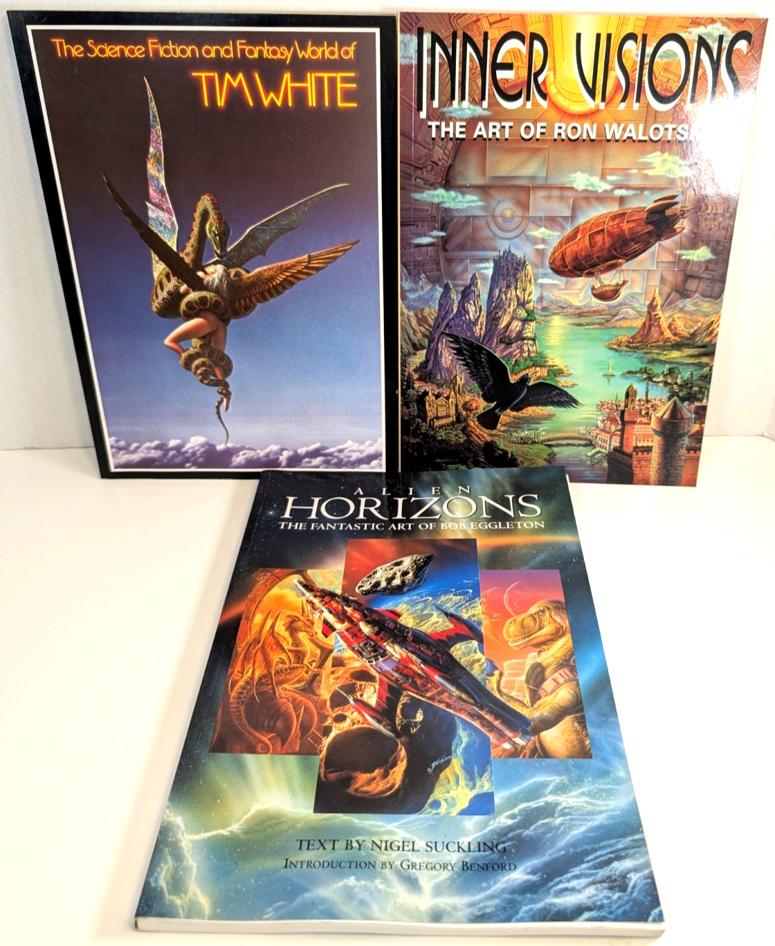 Science Fiction and Fantasy Art Books Lot~Tim White~Ron Walotsky~Bob Eggleton~PB