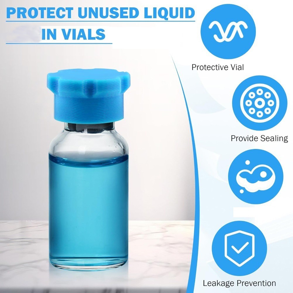 Leak Proof 16 Pack Reusable 3ml Vial Covers Color Coded for Laboratories