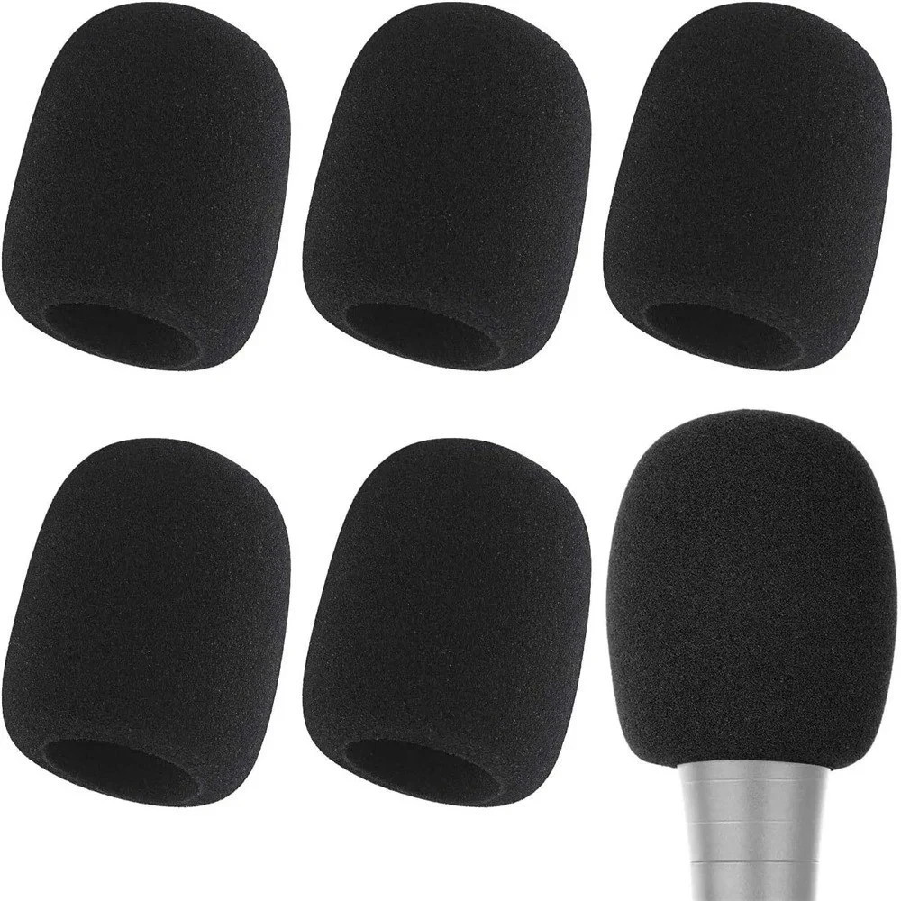 6x Microphone Handheld Grill Windscreen Filter Sponge Foam Mic Cover Black