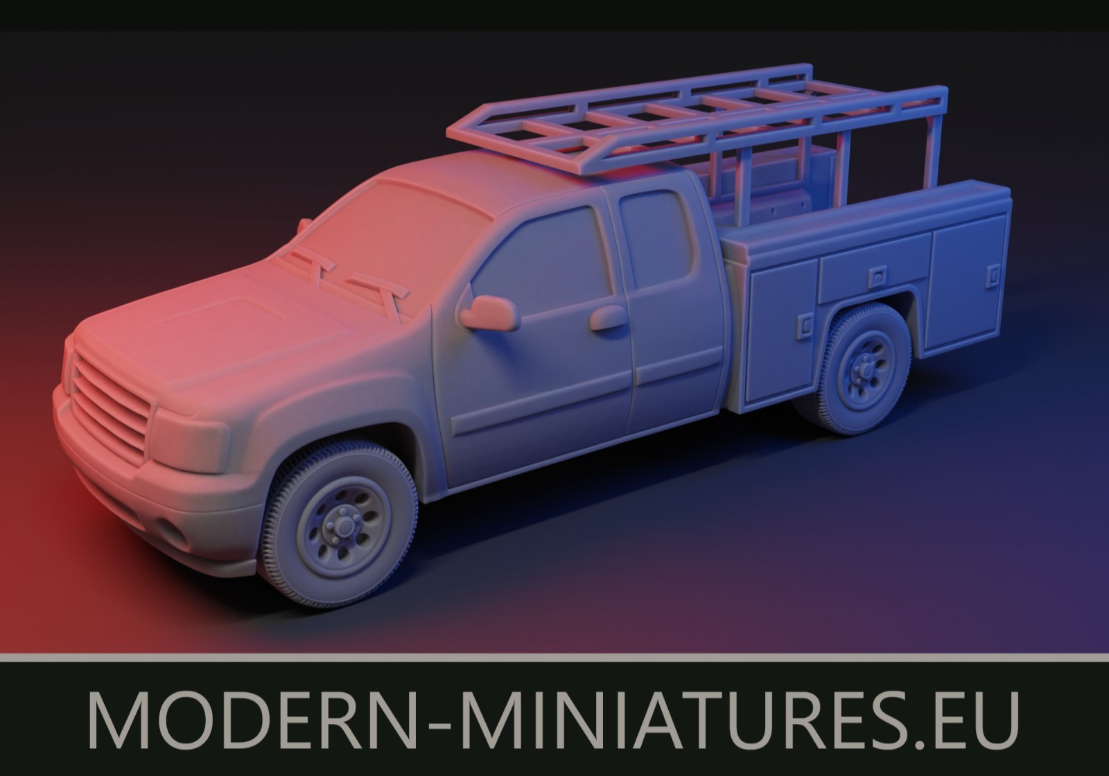 Modern Miniature Construction Site Utility Truck Vehicle Spectre Terrain Scenery