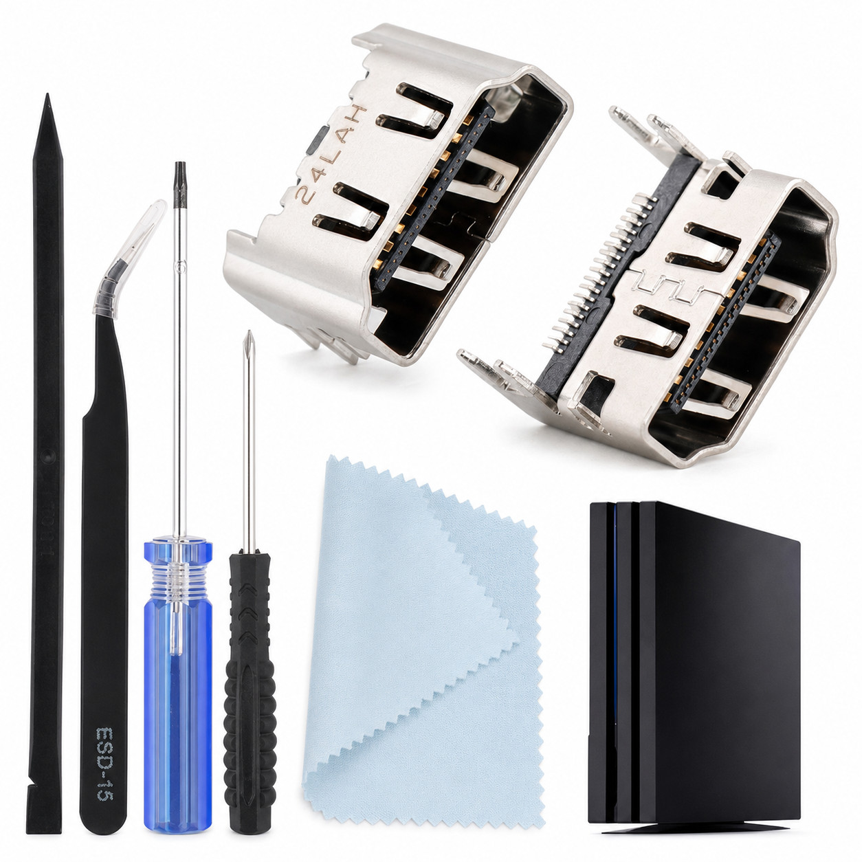 For PS4 HDMI Port Replacement 2 Pack Repair Tool Kit Socket Connector