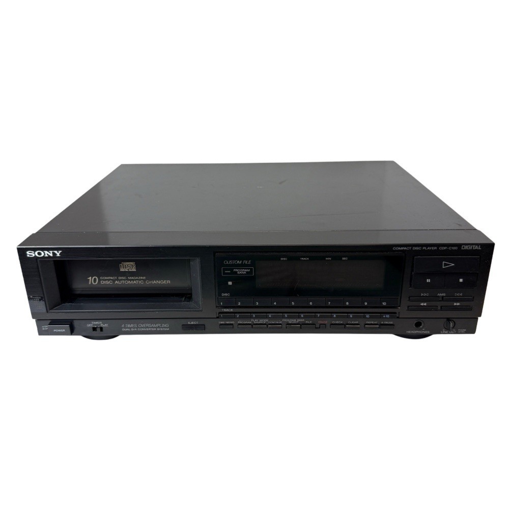 Vintage Sony CDP-C100 10 Disc CD Changer Player w/ 10 Disc Cartridge *PLS READ*
