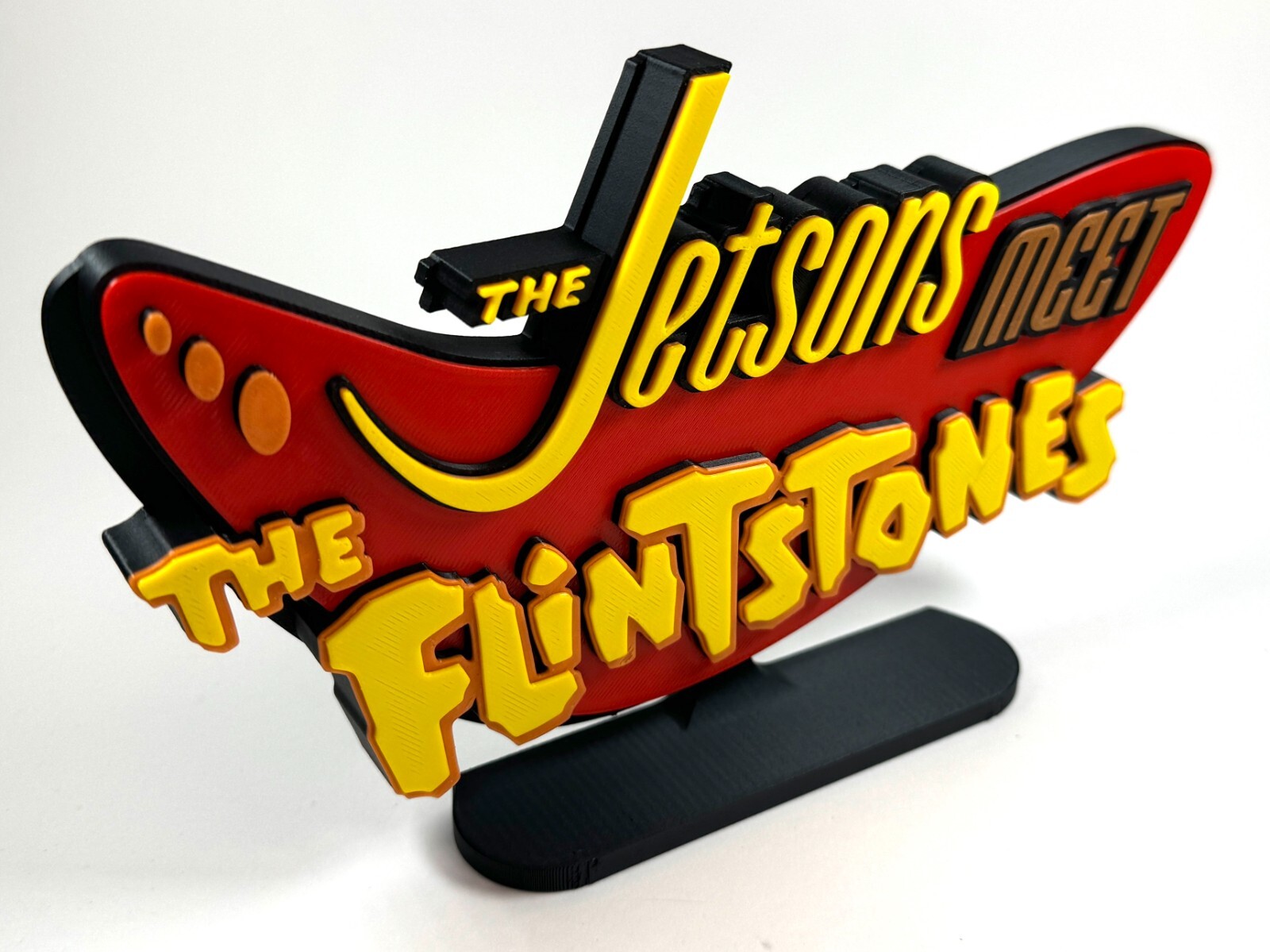 Jetsons meet the Flintstones 3D Printed Freestanding Logo