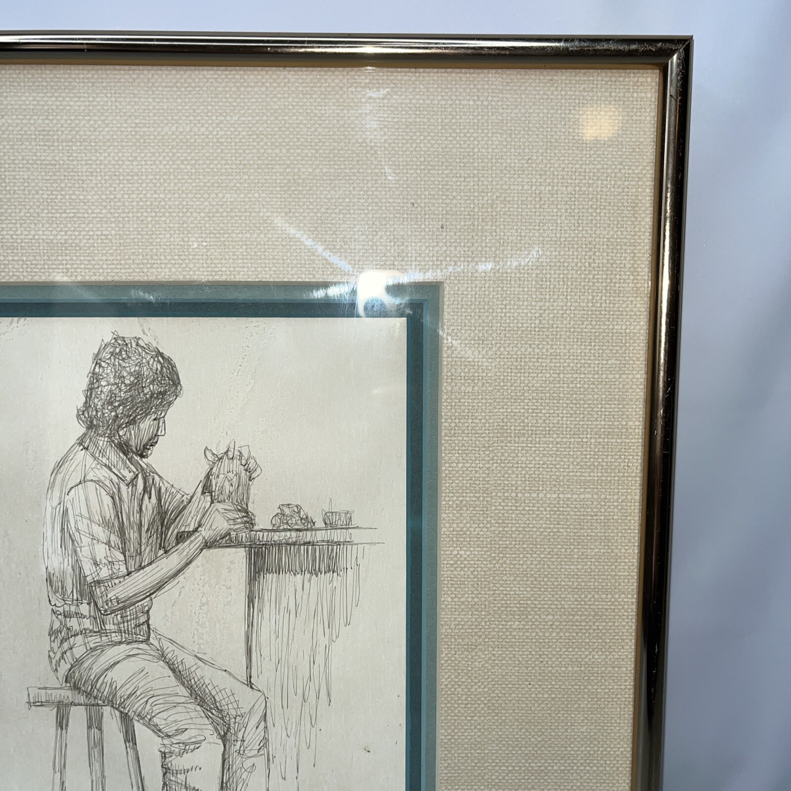 Anthony Cardoso Drawing 1973 Framed Signed Rare Original