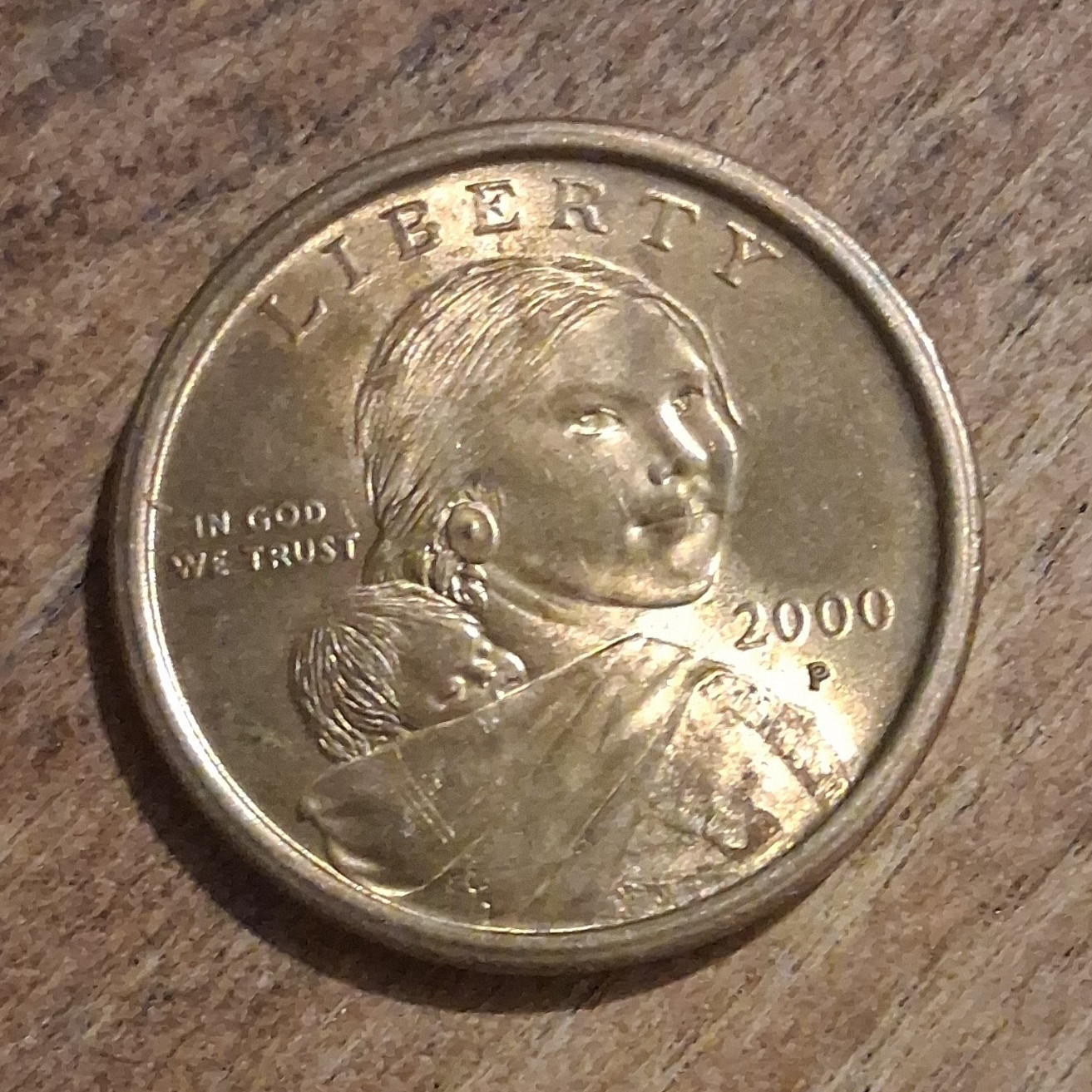 2000-P Sacagawea Native American $1 Coin Philadelphia Business Strike Bronze