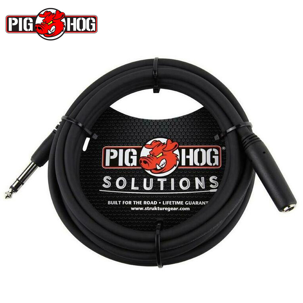 Pig Hog 25' TRS 1/4" Female to TRS 1/4" Male Headphone Extension Cable PHX14-25