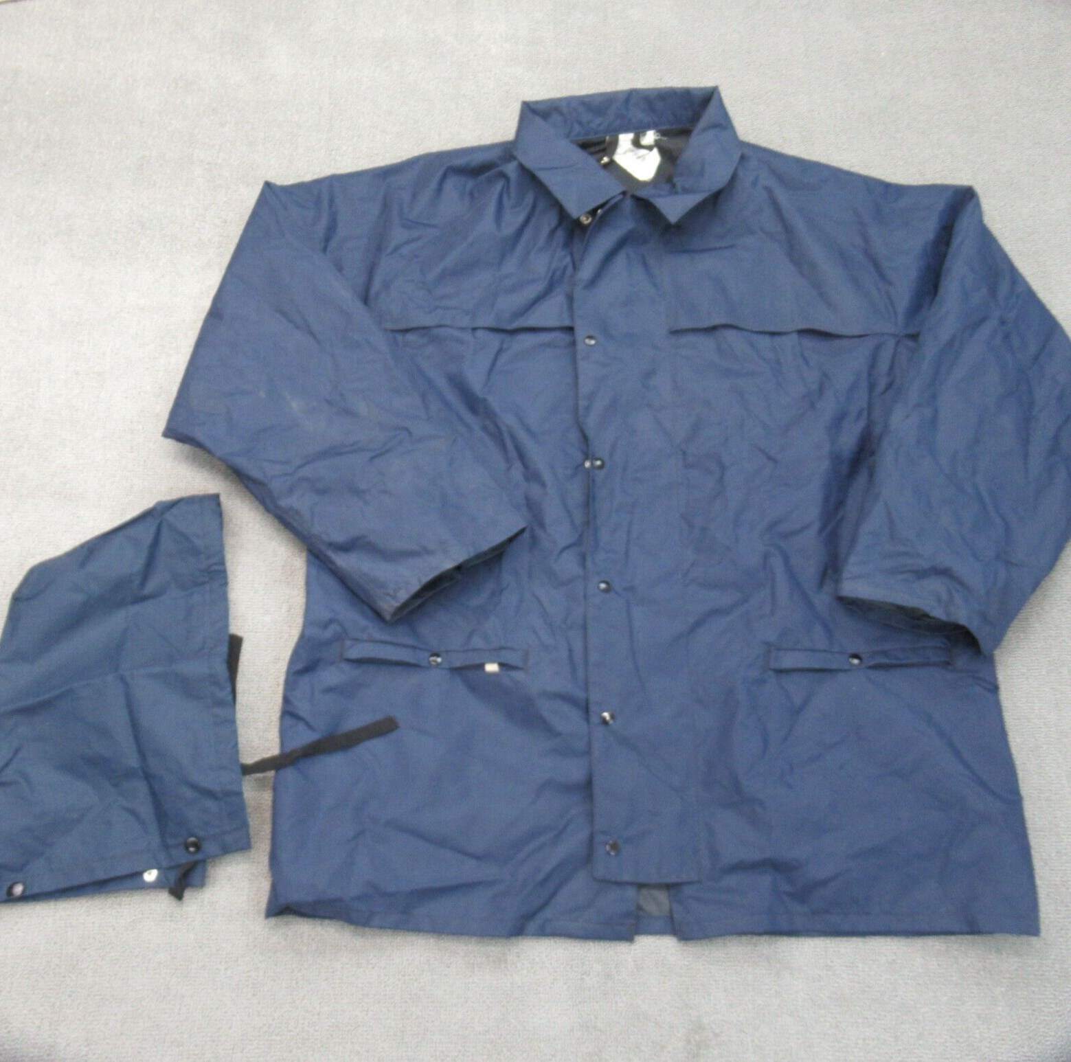 Vtg British RAF Mk2A Jacket Mens L Blue Royal Air Force Rain Foul Weather 70s