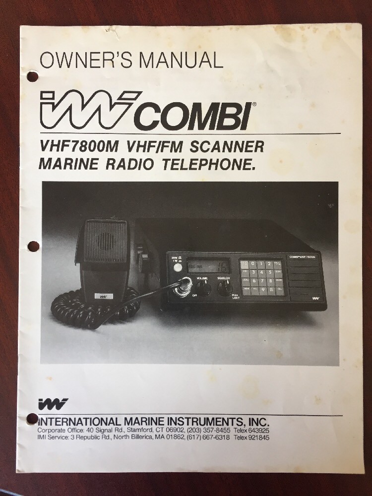 VHF7800M VHF FM Scanner Marine Radio Telephone User Manual Collectible