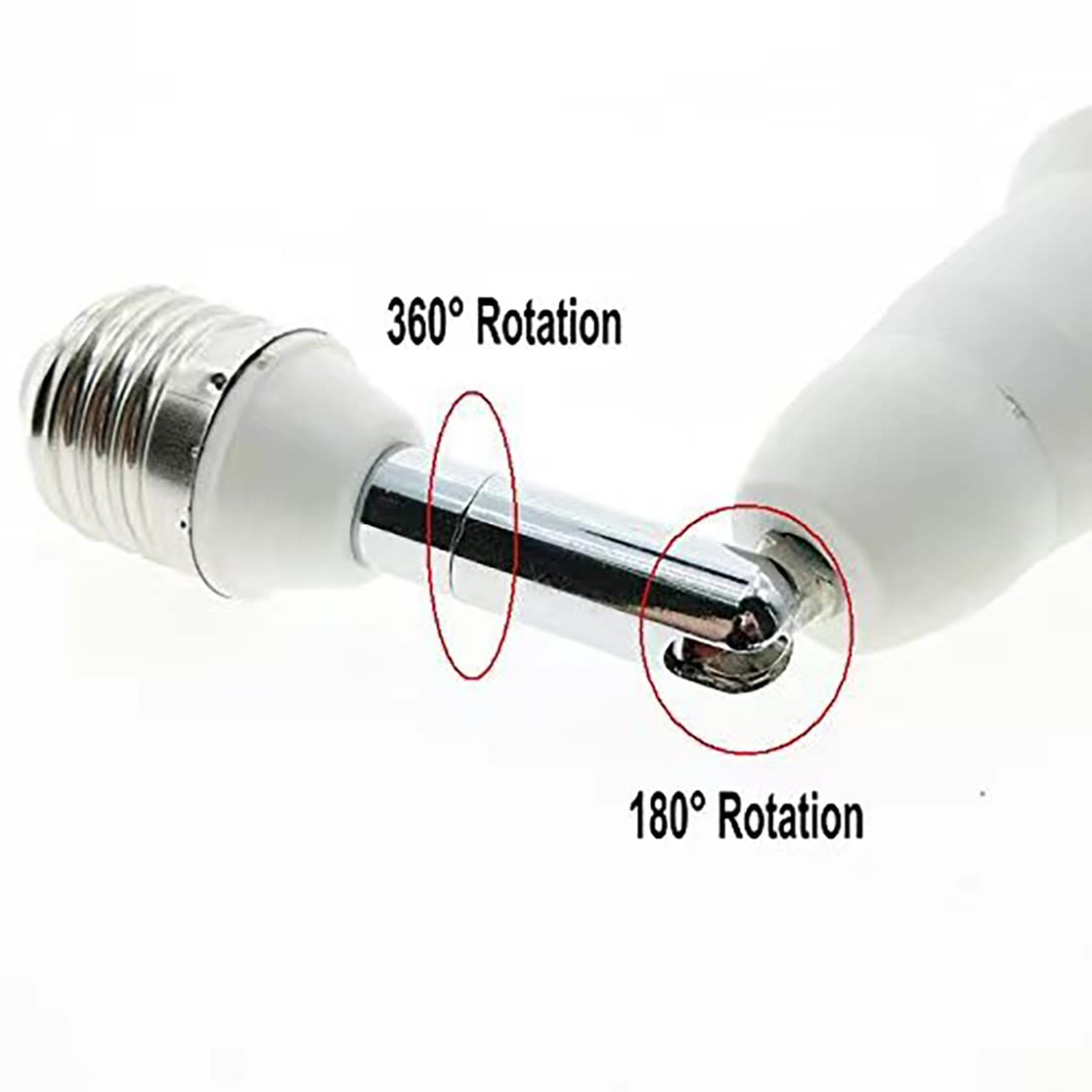 E26/E27 Light Socket Extender, 4.5 Inch Extension,Adjustable Vertical 90°Ho