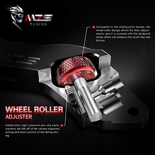 Black Motorcycle Brake Clutch Levers Short Wheel Roller Adjustable CNC