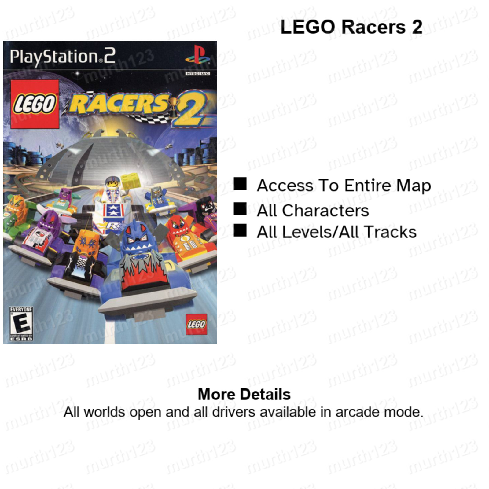LEGO Star Wars Batman Indiana Jones Racers PS2 Memory Card 100% Beaten Unlocked